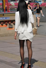 杭州街拍的美腿时尚美
